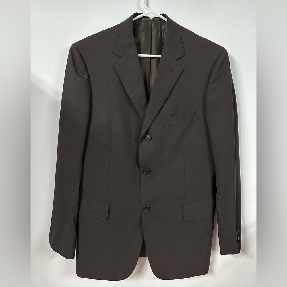 Brioni Super 150's Men's 40R Brown Pinstripe Wool Blazer Sport Coat Millennino